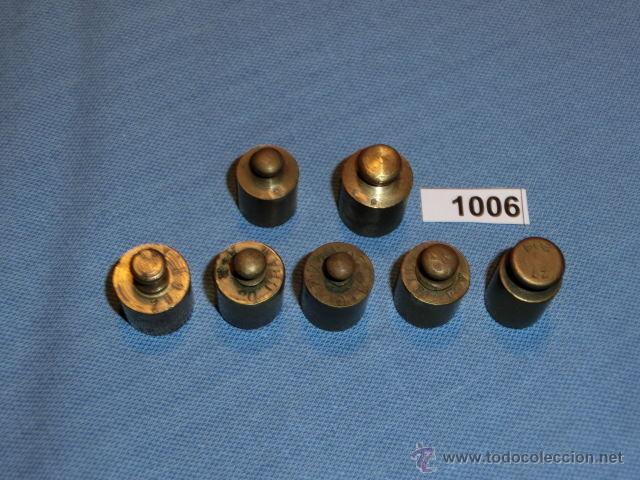 Antig&uuml;edades: REF- 1006 JUEGO DE PESAS EN BRONCE 7ud x 20gr - Foto 3