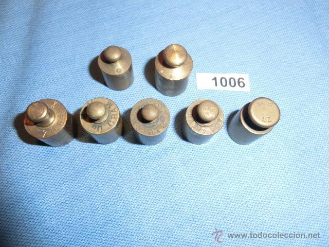 Antig&uuml;edades: REF- 1006 JUEGO DE PESAS EN BRONCE 7ud x 20gr - Foto 5