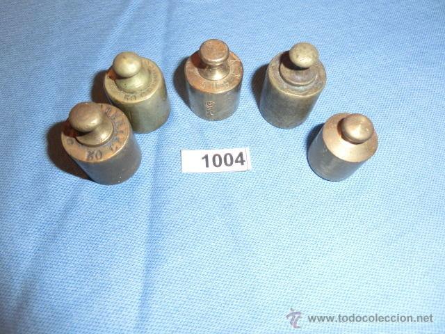 Antig&uuml;edades: REF- 1004 JUEGO DE PESAS EN BRONCE 5ud - Foto 5