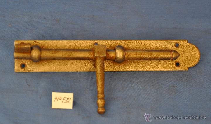 Antig&uuml;edades: Pestillo o cerrojo antiguo de forja de 21 cms. - Foto 4