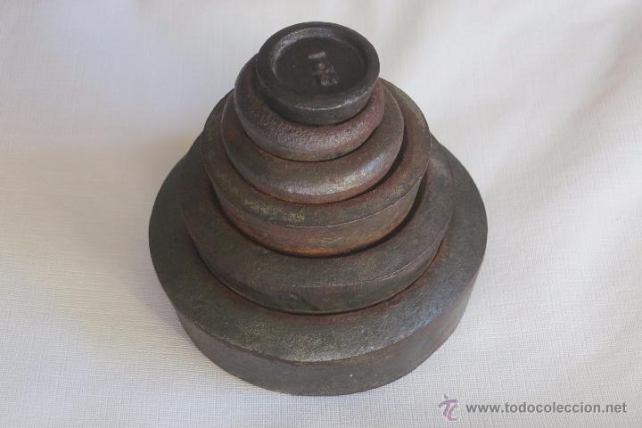 Antig&uuml;edades: juego de pesas inglesas de hierro - Foto 1