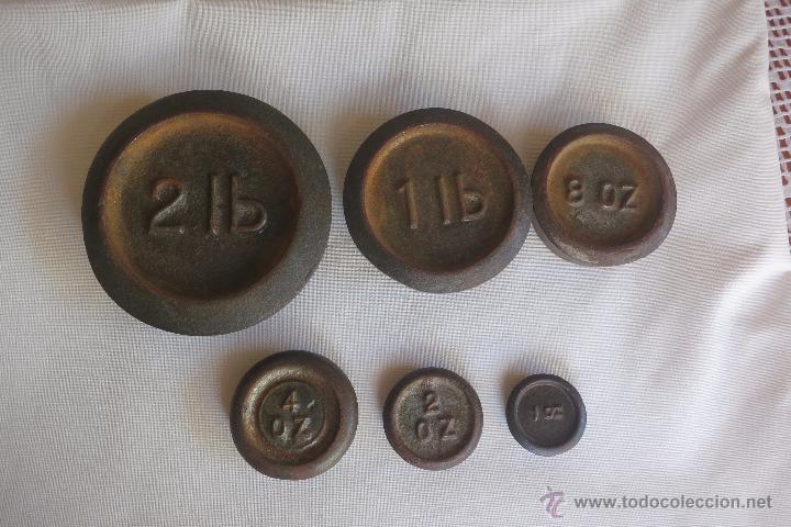 Antig&uuml;edades: juego de pesas inglesas de hierro - Foto 3