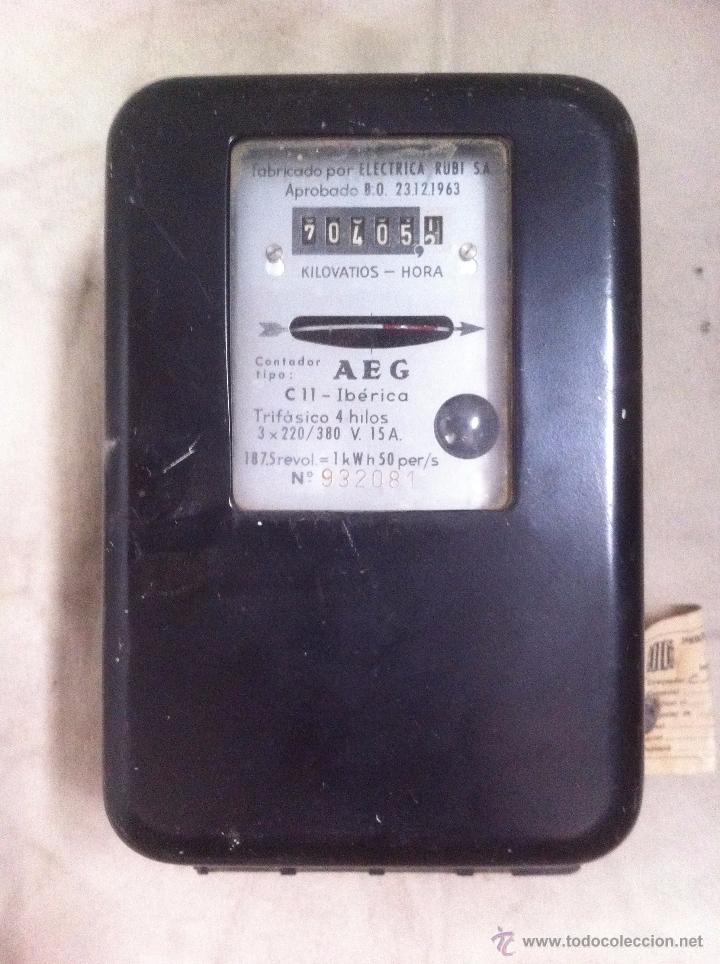 antiguo contador eléctrico de luz - aeg - Compra venta en todocoleccion