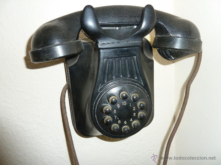 Tel&eacute;fonos: Raro telefono pared baquelita - Foto 1