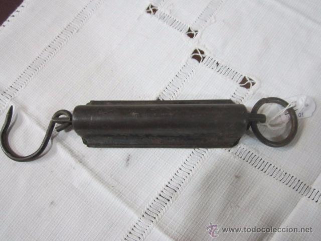 Antig&uuml;edades: Peso Spring Balance, de hierro y bronce. 16 cms. - Foto 4