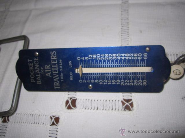 Antig&uuml;edades: Peso de bolsillo para maletas. 29 cms. - Foto 2