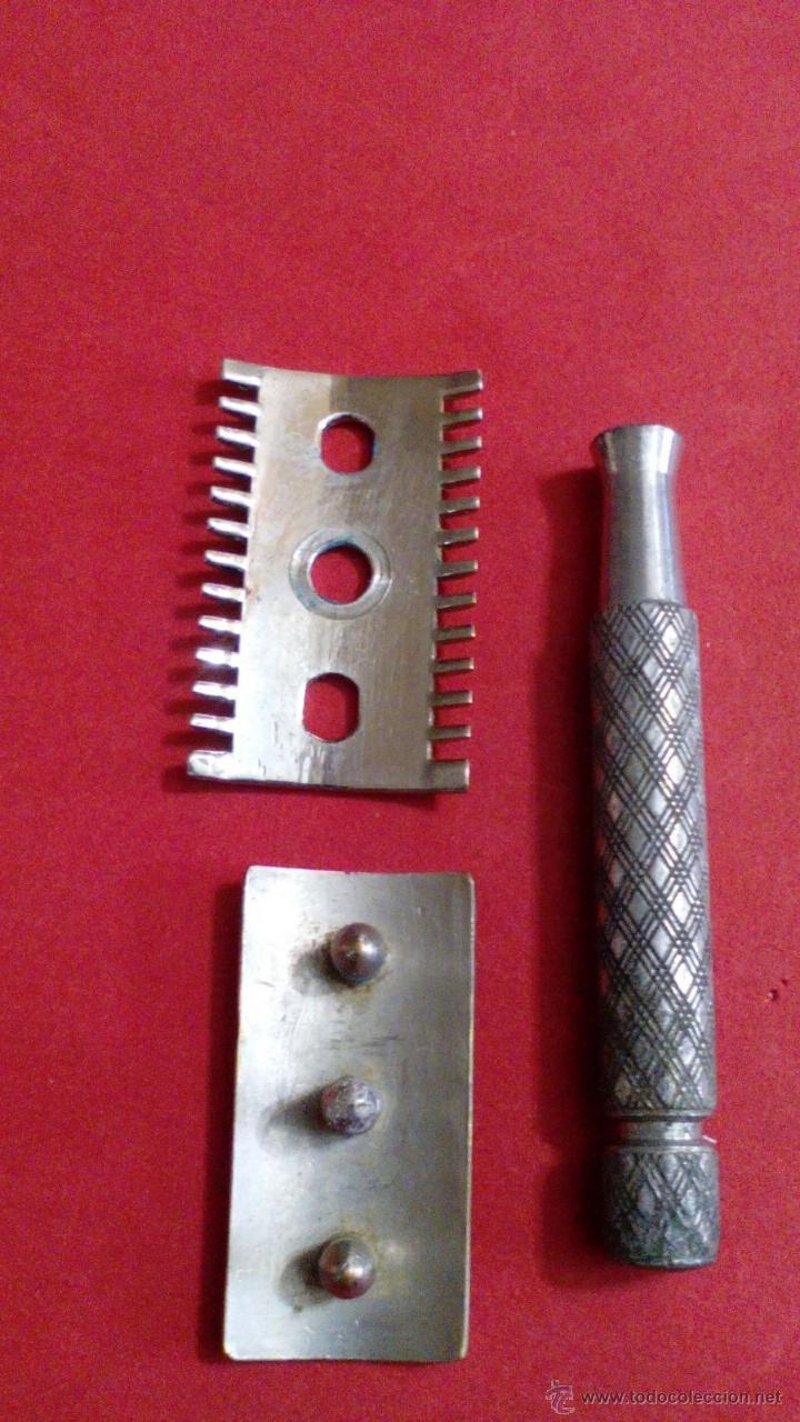 Antig&uuml;edades: MAQUINILLA DE AFEITAR CON MANGO DE ALUMINIO - Foto 3