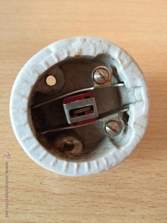 Antig&uuml;edades: ANTIGUA LLAVE DE LUZ DE CERAMICA Y MADERA - Foto 5