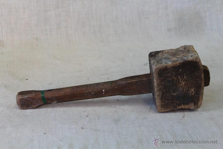 Antig&uuml;edades: martillo - maza en madera de carpintero - Foto 2
