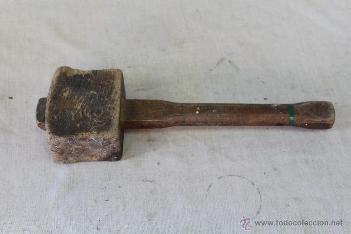 Antig&uuml;edades: martillo - maza en madera de carpintero - Foto 3