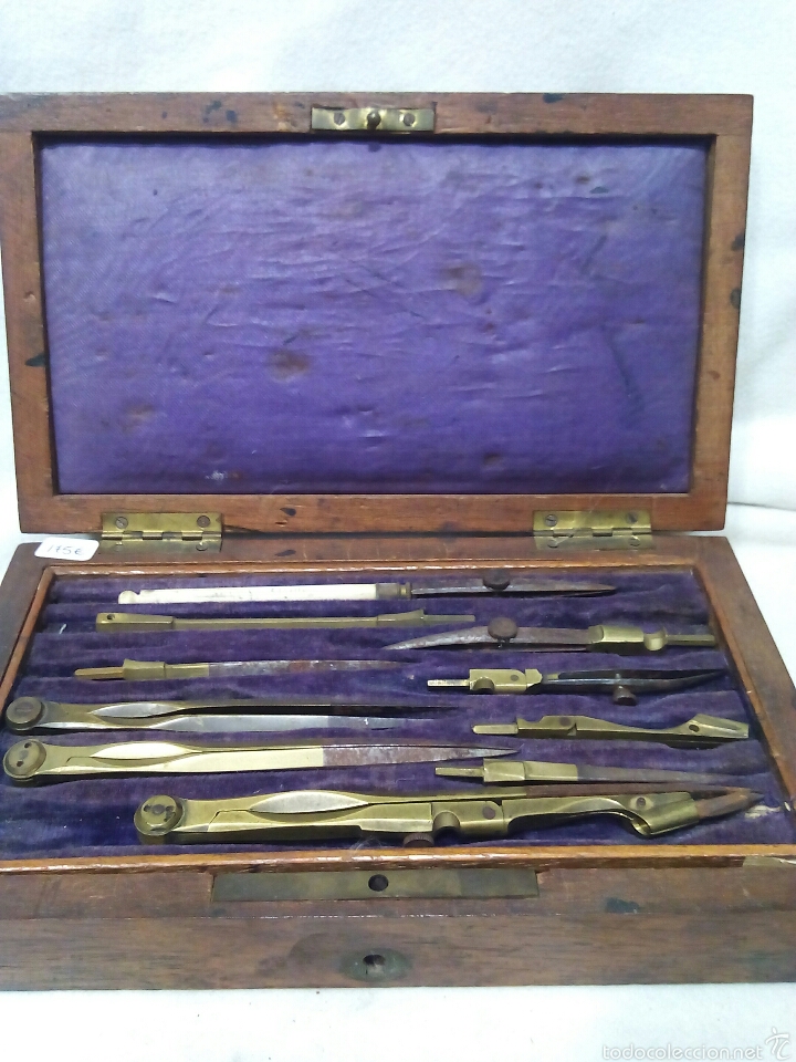 Antig&uuml;edades: Caja de juego de compases - Foto 1