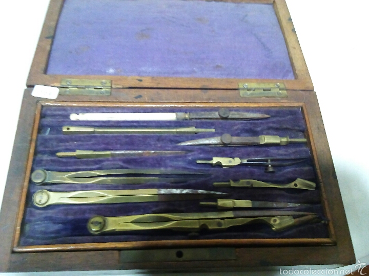 Antig&uuml;edades: Caja de juego de compases - Foto 2