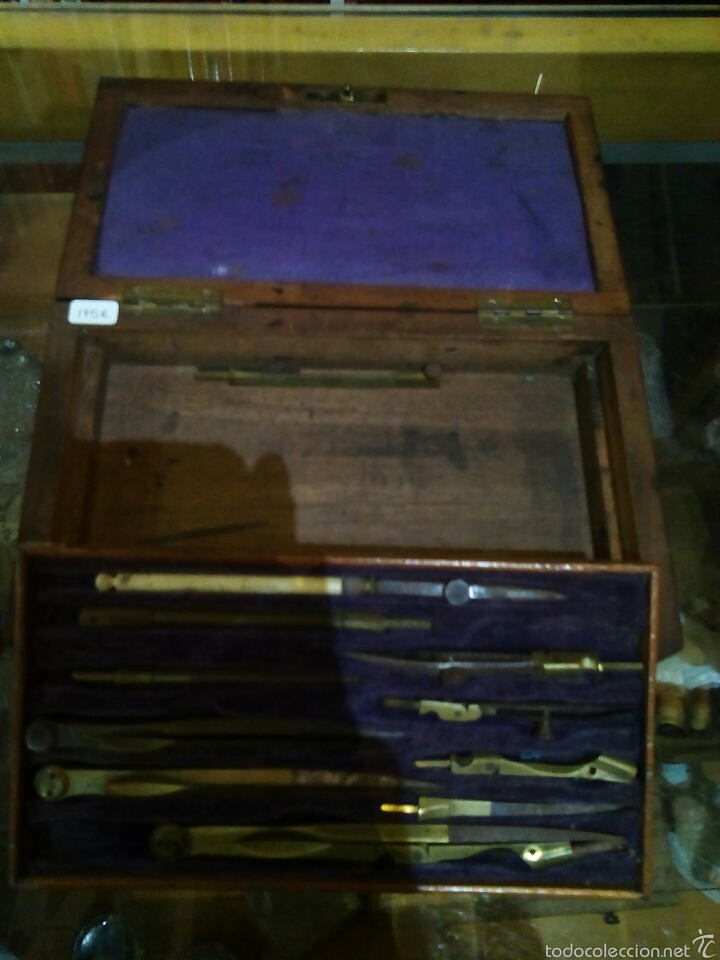 Antig&uuml;edades: Caja de juego de compases - Foto 5