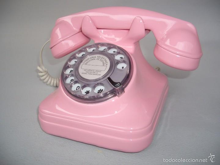 Tel&eacute;fonos: TELEFONO ROSA TIPO ESPA&Ntilde;OL ANTIGUO - Foto 3
