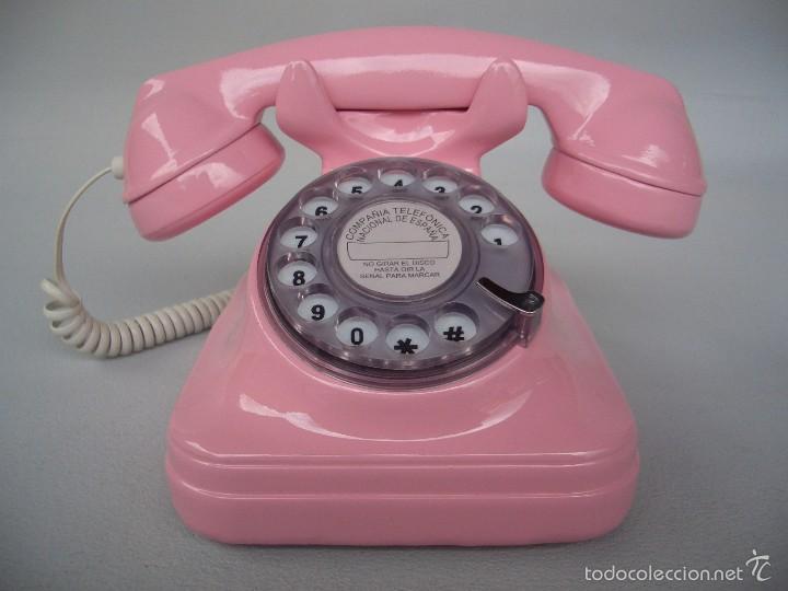 Tel&eacute;fonos: TELEFONO ROSA TIPO ESPA&Ntilde;OL ANTIGUO - Foto 4