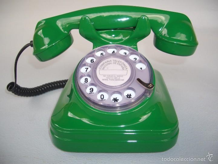 Tel&eacute;fonos: TELEFONO VERDE TIPO ESPA&Ntilde;OL ANTIGUO - Foto 2