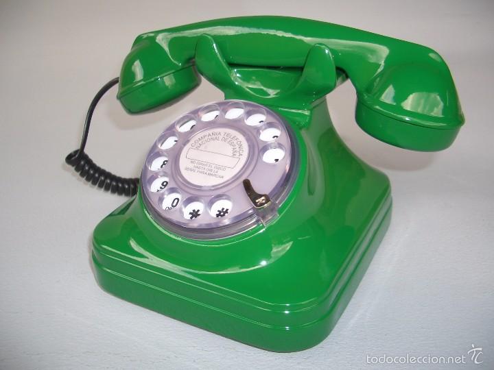 Tel&eacute;fonos: TELEFONO VERDE TIPO ESPA&Ntilde;OL ANTIGUO - Foto 3