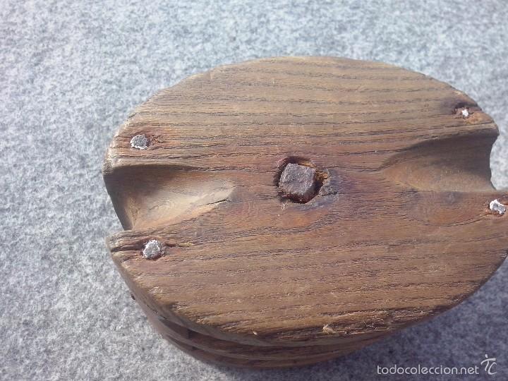 Antig&uuml;edades: POLEA MARINA MADERA - Foto 2