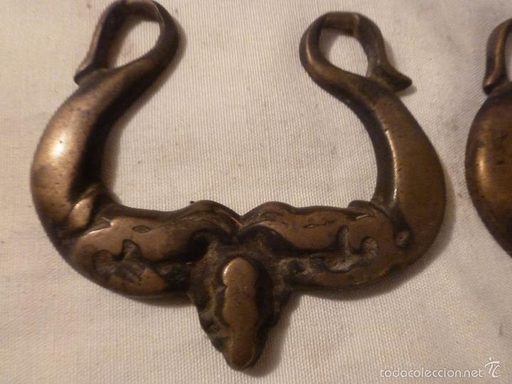 Antig&uuml;edades: pareja asa de brasero de bronce - Foto 4