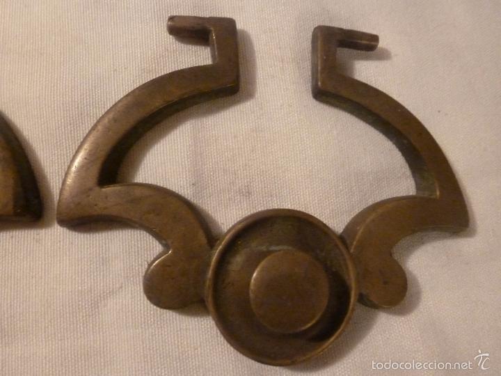 Antig&uuml;edades: pareja asa de brasero de bronce - Foto 3