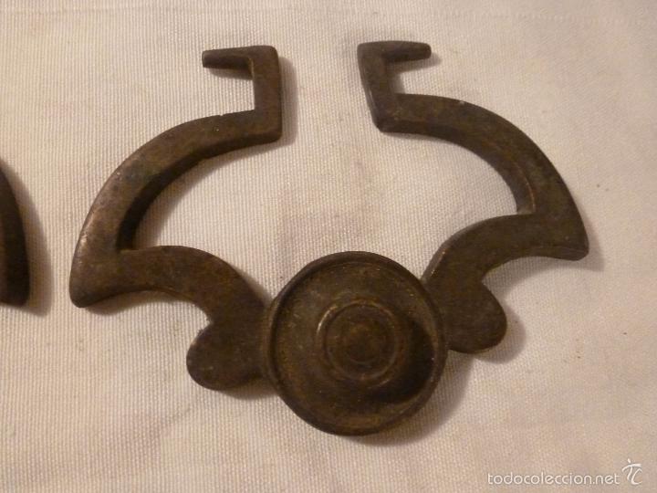 Antig&uuml;edades: pareja asa de brasero de bronce - Foto 3