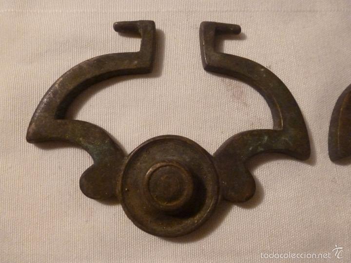 Antig&uuml;edades: pareja asa de brasero de bronce - Foto 4