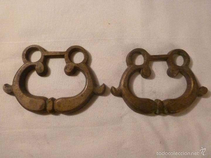 Antig&uuml;edades: pareja asa de brasero de bronce - Foto 1
