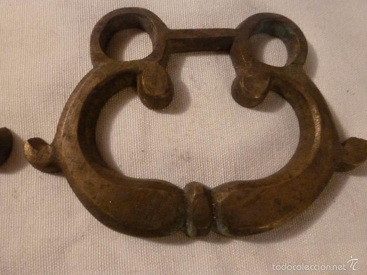 Antig&uuml;edades: pareja asa de brasero de bronce - Foto 3