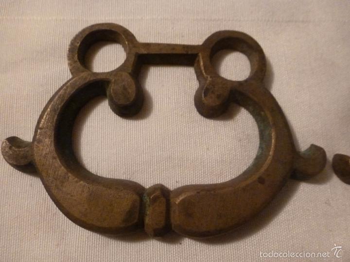 Antig&uuml;edades: pareja asa de brasero de bronce - Foto 4