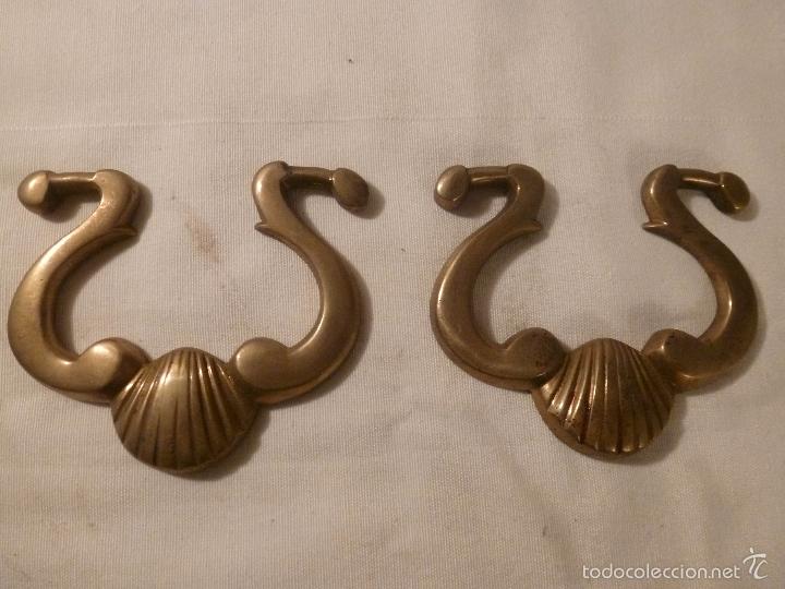 Antig&uuml;edades: pareja asa de brasero de bronce - Foto 1