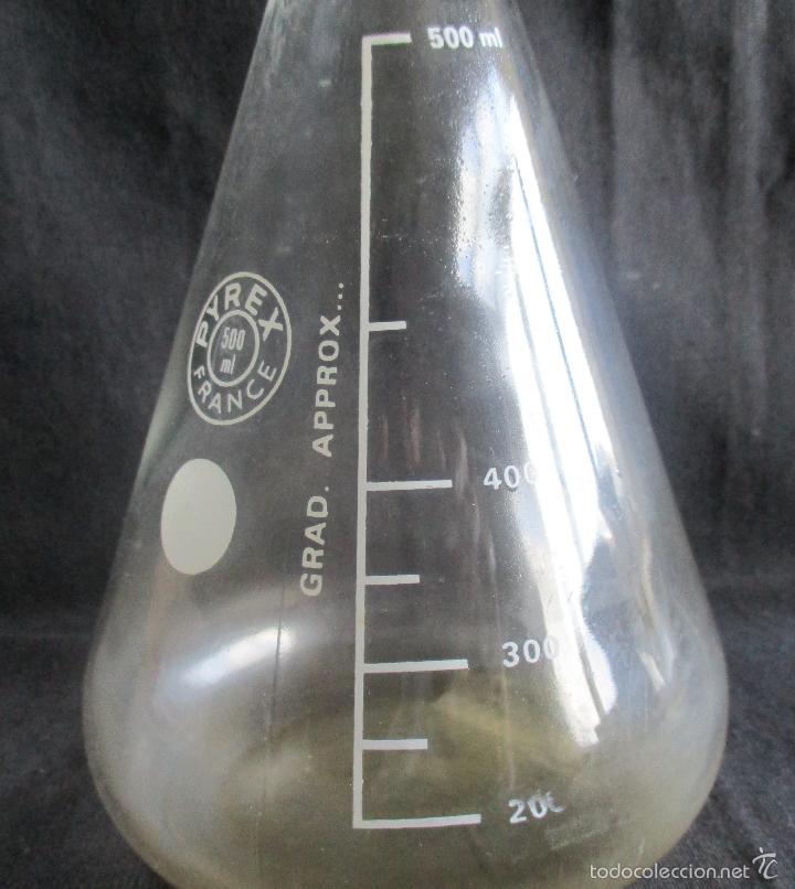 Antig&uuml;edades: PROBETA, BOTELLA DE LABORATORIO, PYREX, FRANCE - Foto 2