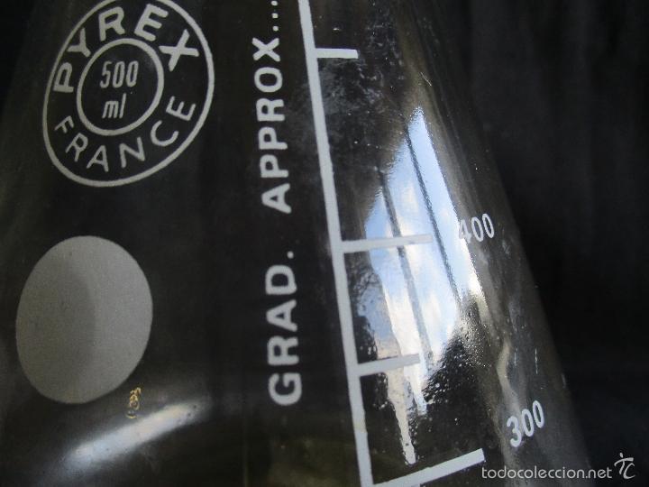 Antig&uuml;edades: PROBETA, BOTELLA DE LABORATORIO, PYREX, FRANCE - Foto 4
