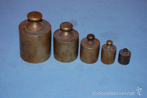 Antig&uuml;edades: JUEGO DE 5 PESAS - Foto 1