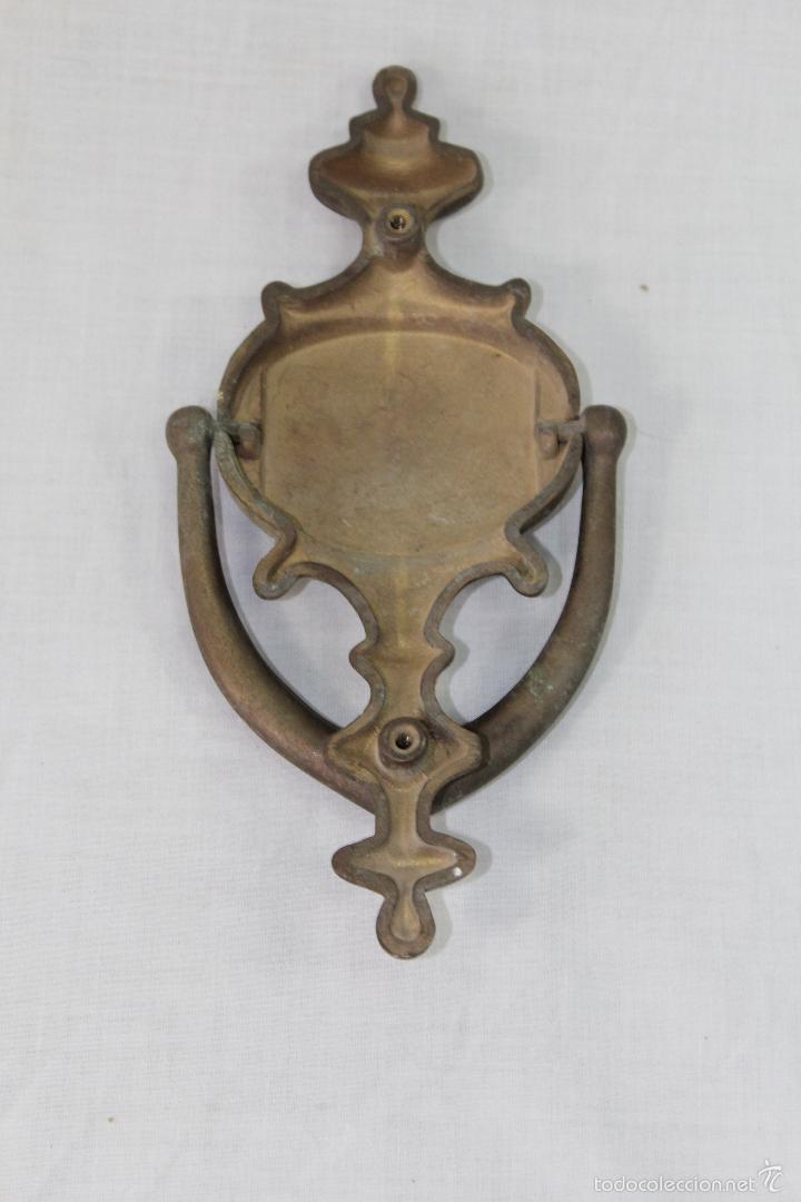 Antig&uuml;edades: picaporte LLAMADOR en bronce-laton - Foto 3