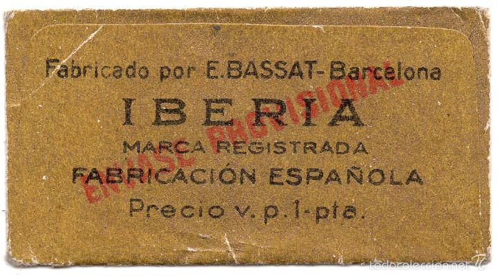Antig&uuml;edades: Hoja de afeitar - Iberia C&eacute;firo azul con cuchilla - Foto 2