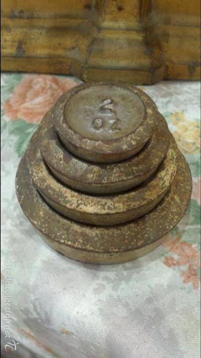 Antig&uuml;edades: juego de pesas inglesas Ls libras - Foto 1