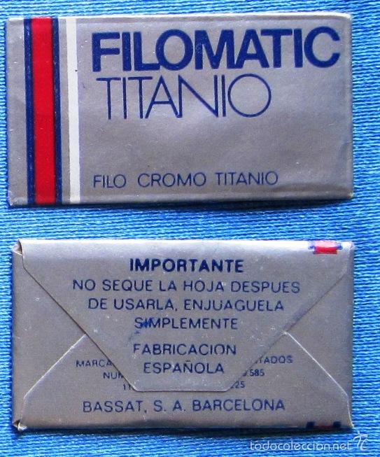 Antigüedades: HOJA DE AFEITAR FILOMATIC TITANIO. FILO CROMO TITANIO, SIN USAR. BASSAT, S. A. ESPAÑOLA. - Foto 1 - 312019733