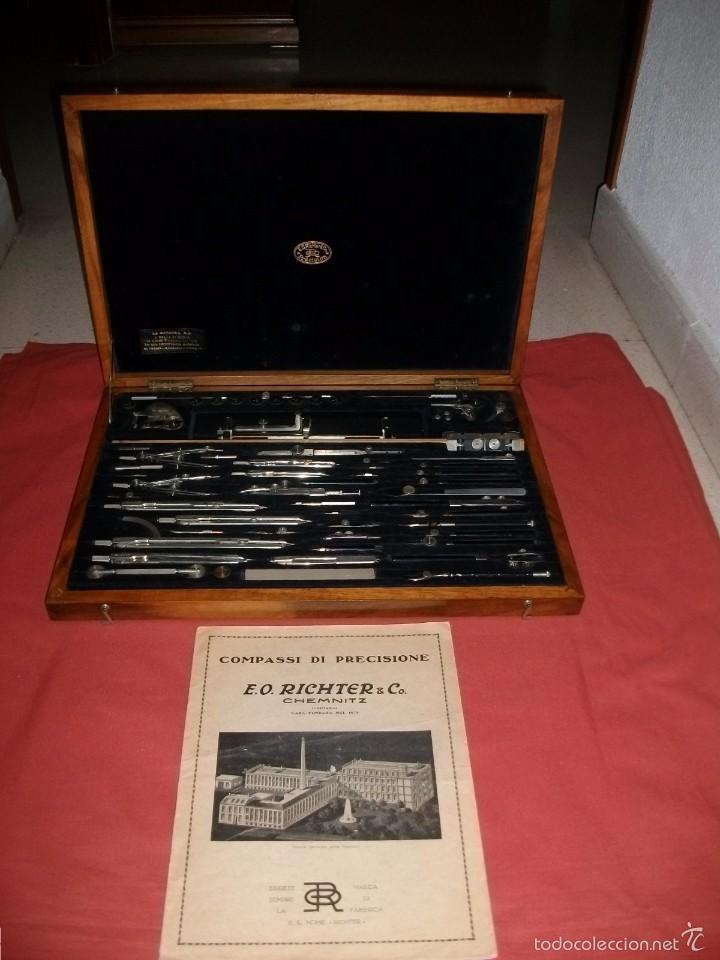 Antig&uuml;edades: CAJA DE COMPASES E.O. RICHTER PR&Auml;CISION - Foto 1