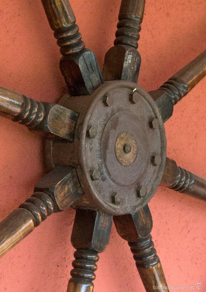 Antig&uuml;edades: RUEDA DE TIM&Oacute;N ANTIGUA. - Foto 2