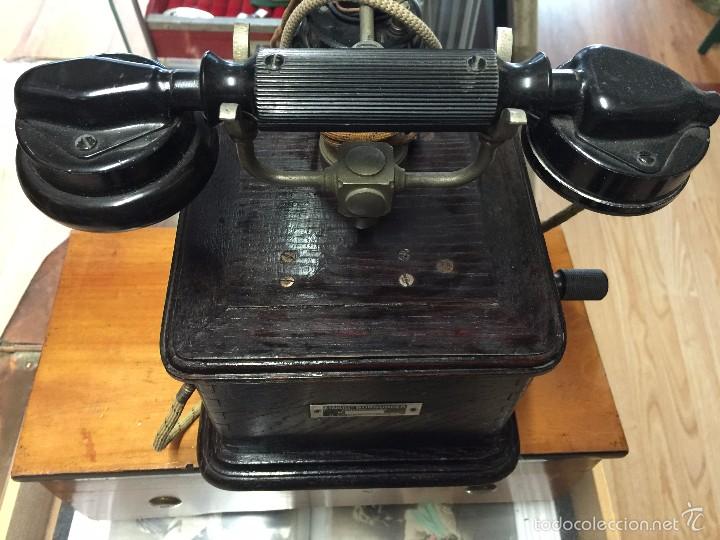 Antig&uuml;edades: TELEFONO MADERA A&Ntilde;OS 30 - Foto 3