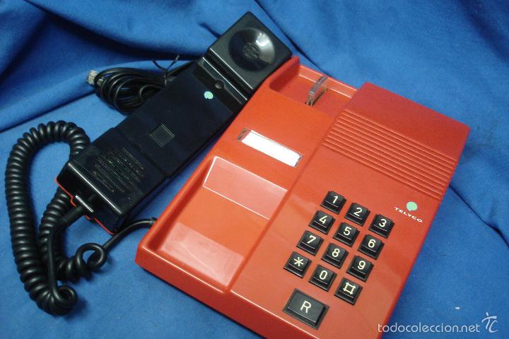 Tel&eacute;fonos: TEL&Eacute;FONO TELYCO TEIDE CON SONIDO DE CAMPANA EN ROJO - FUNCIONA - Foto 3