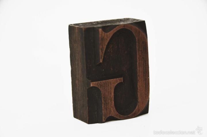 Antig&uuml;edades: LETRA DE IMPRENTA EN MADERA - ESTAMPACION LETRA G - Foto 1