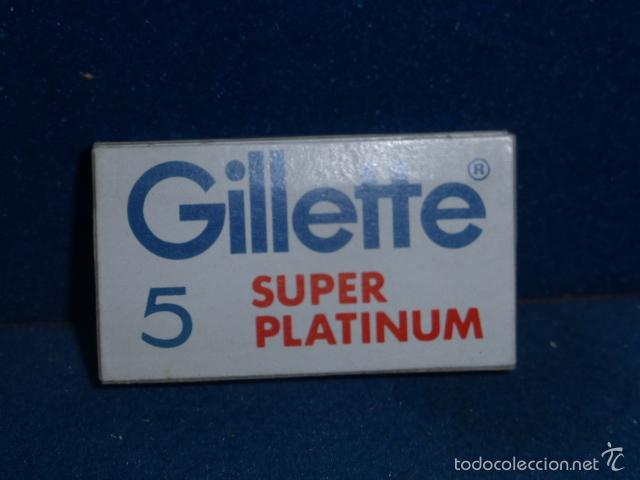 Antig&uuml;edades: CAJA CON 5 HOJAS DE AFEITAR GILLETTE PLATINIUM - Foto 1