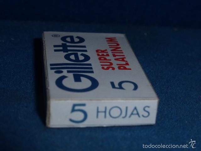 Antig&uuml;edades: CAJA CON 5 HOJAS DE AFEITAR GILLETTE PLATINIUM - Foto 2