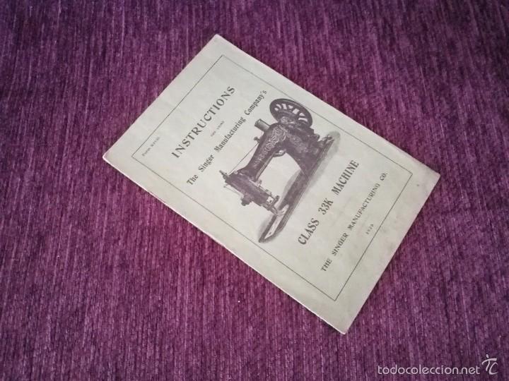 Antig&uuml;edades: INSTRUCTIONS FOR USING SINGER MANUFACTURING COMPANYS CLASS 33K MACHINE 1920 - Foto 1