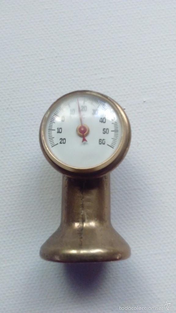 Antig&uuml;edades: Term&oacute;metro atmosf&eacute;rico en bronce macizo - Foto 1