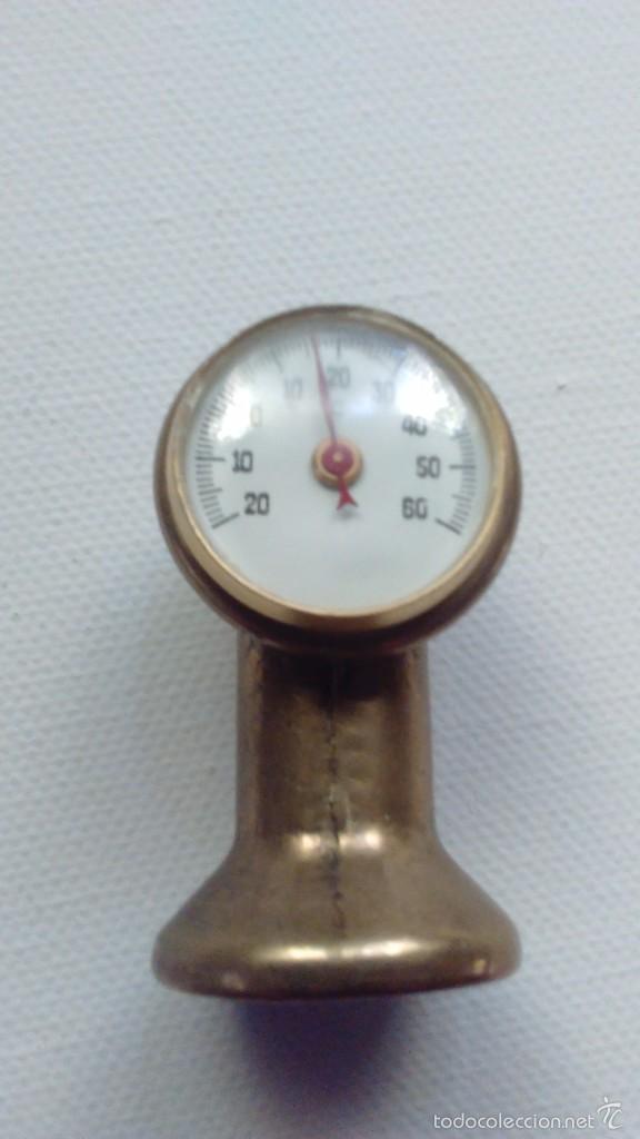 Antig&uuml;edades: Term&oacute;metro atmosf&eacute;rico en bronce macizo - Foto 4