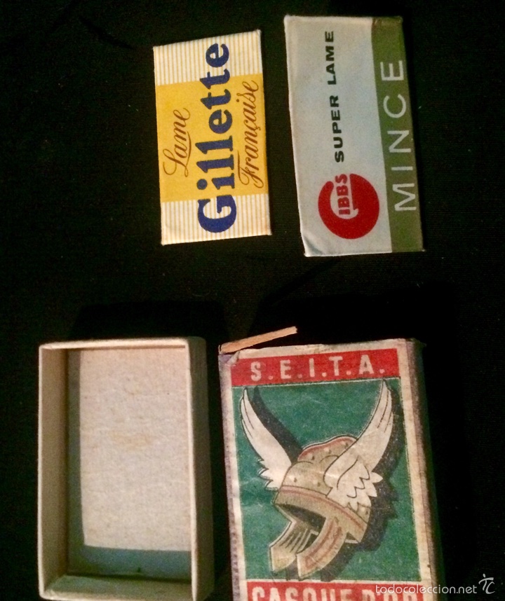 Antig&uuml;edades: Cuchilla de afeitar y hojas deshechables Gillette - Foto 2