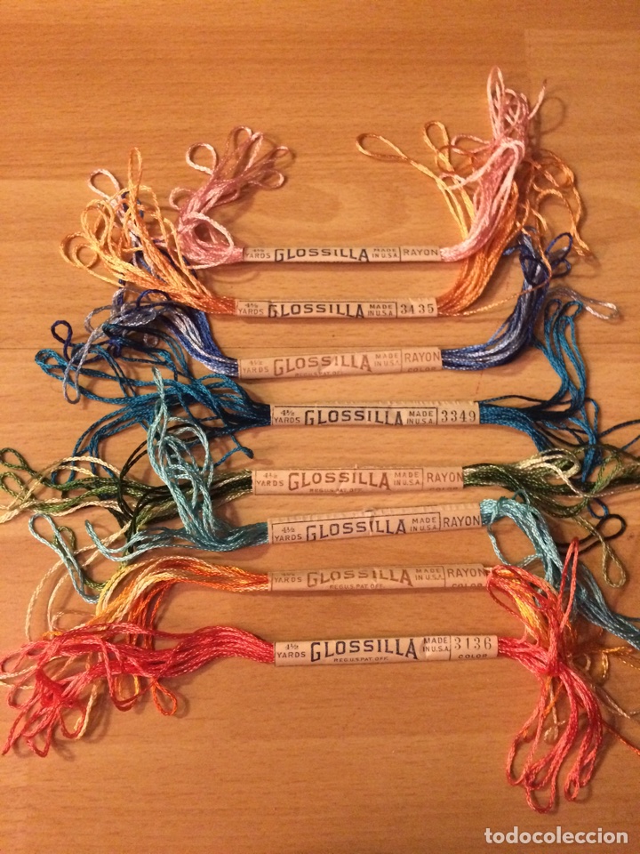 Antig&uuml;edades: 8 Antiguos rollos  de hilo para bordar o costurero - Foto 1