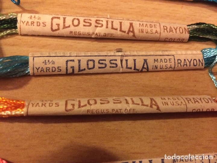 Antig&uuml;edades: 8 Antiguos rollos  de hilo para bordar o costurero - Foto 2
